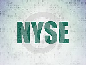 Stock market indexes concept: NYSE on Digital Data Paper background photo