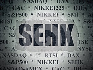 Stock market indexes concept: SEHK on Digital Data Paper background photo