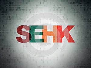 Stock market indexes concept: SEHK on Digital Data Paper background photo