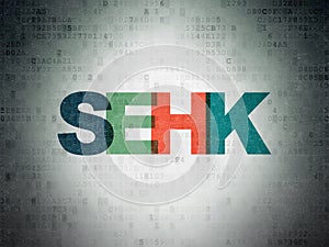 Stock market indexes concept: SEHK on Digital Data Paper background photo