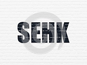 Stock market indexes concept: SEHK on wall background photo
