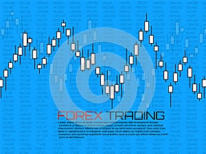 Stock market with japanese candles. Forex trading graphic design concept. Abstract finance background