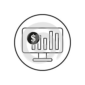 Stock market monitoring icon. Vector illustration. EPS 10.