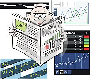 Stock market newspaper cartoon