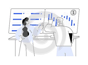 Stock market predictions abstract concept vector illustration.