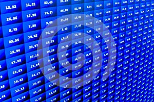 Stock market price digital display abstract. Modern virtual technology, illustration binary code on abstract technology background