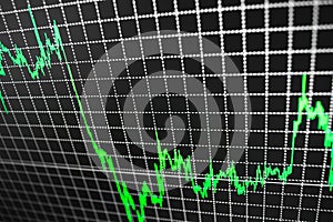 Stock market quotes graph.