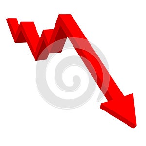 Stock market red arrows