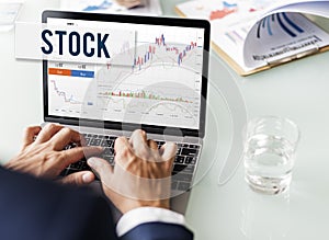 Stock Market Results Stock Trade Forex Shares Concept photo
