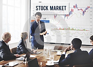 Stock Market Results Stock Trade Forex Shares Concept photo