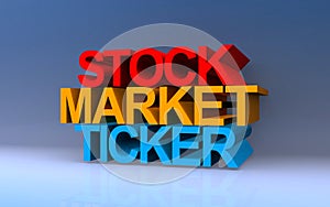 stock market ticker on blue