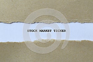 stock market ticker on white paper