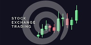 Stock market trading banner. Sall and buy assets