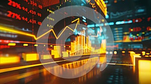 The stock market trading chart.AI generated image photo