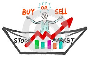 Stock market trend cartoon material