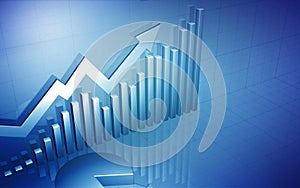 Stock Market Up Arrow with Pie Chart