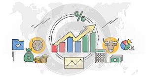 Stock market outline concept data analysis vector illustration