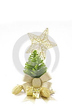 Stock Photo:Collection of golden Christmas baubles