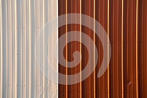 Stock Photo of a Corrugated Metal Red and White Background