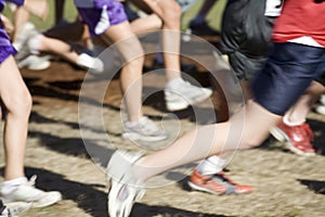 Stock Photo of a Cross Country Team Runners