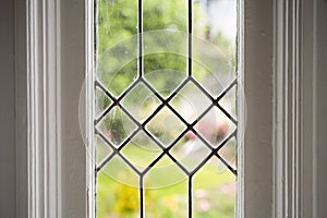 Stock Photo of a Leaded Glass Window