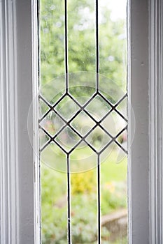 Stock Photo of a Leaded Glass Window