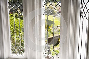 Stock Photo of a Leaded Glass Window