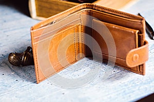 Stock photo of leather wallet