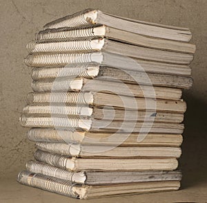 Stock Photo of Old Sketchbooks