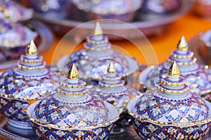 Stock photo - ornate Thai benjarong coffee set