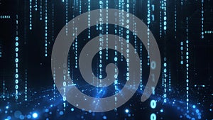 Futuristic Binary Code Streams with Digital Glow