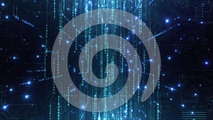 Futuristic Binary Code Streams with Digital Glow