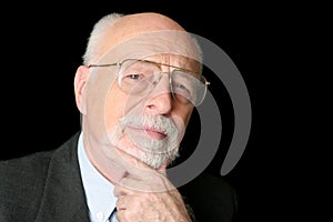 Stock Photo of a Skeptical Senior Man