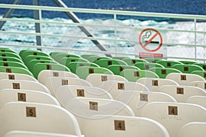 Stock Photo - stadium seats no smocking selective focus