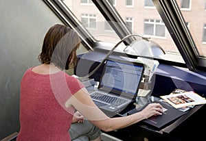 Stock Photo of a Woman Using Laptop