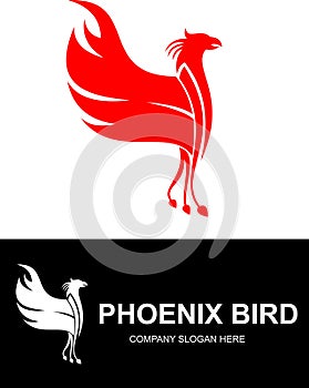 Stock red phoenix bird logo