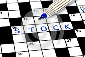 Stock in solving crossword puzzle