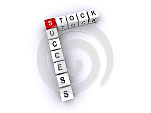 Stock Success word block on white