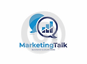 Stock talk business marketing logo design template