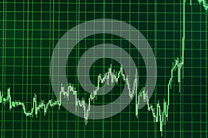 Stock trade live. Blue background with stock chart. Fundamental and technical analysis concept