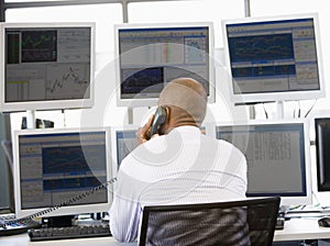 Stock Trader On The Phone