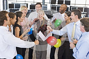 Stock Traders Celebrating In The Office