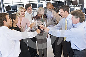 Stock Traders Celebrating In The Office