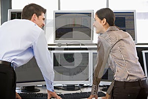 Stock Traders Viewing Monitors