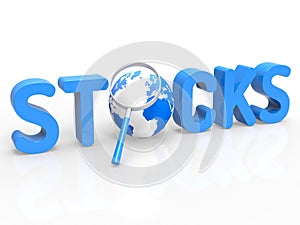 Stock Trades Shows Magnifying Buy And Trading