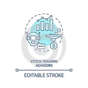 Stock trading advisors concept icon