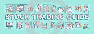 Stock trading guide word concepts banner