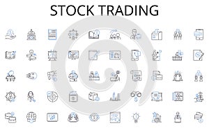 Stock trading line icons collection. Hazard, Probability, Vulnerability, Uncertainty, Mitigation, Exposure, Threat