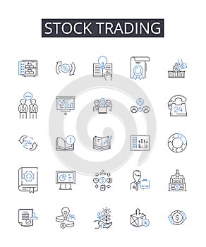 Stock trading line icons collection. Instinct, Perception, Insight, Clarity, Hunch, Sixth sense, Empathy vector and