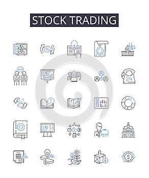 Stock trading line icons collection. Instinct, Perception, Insight, Clarity, Hunch, Sixth sense, Empathy vector and photo